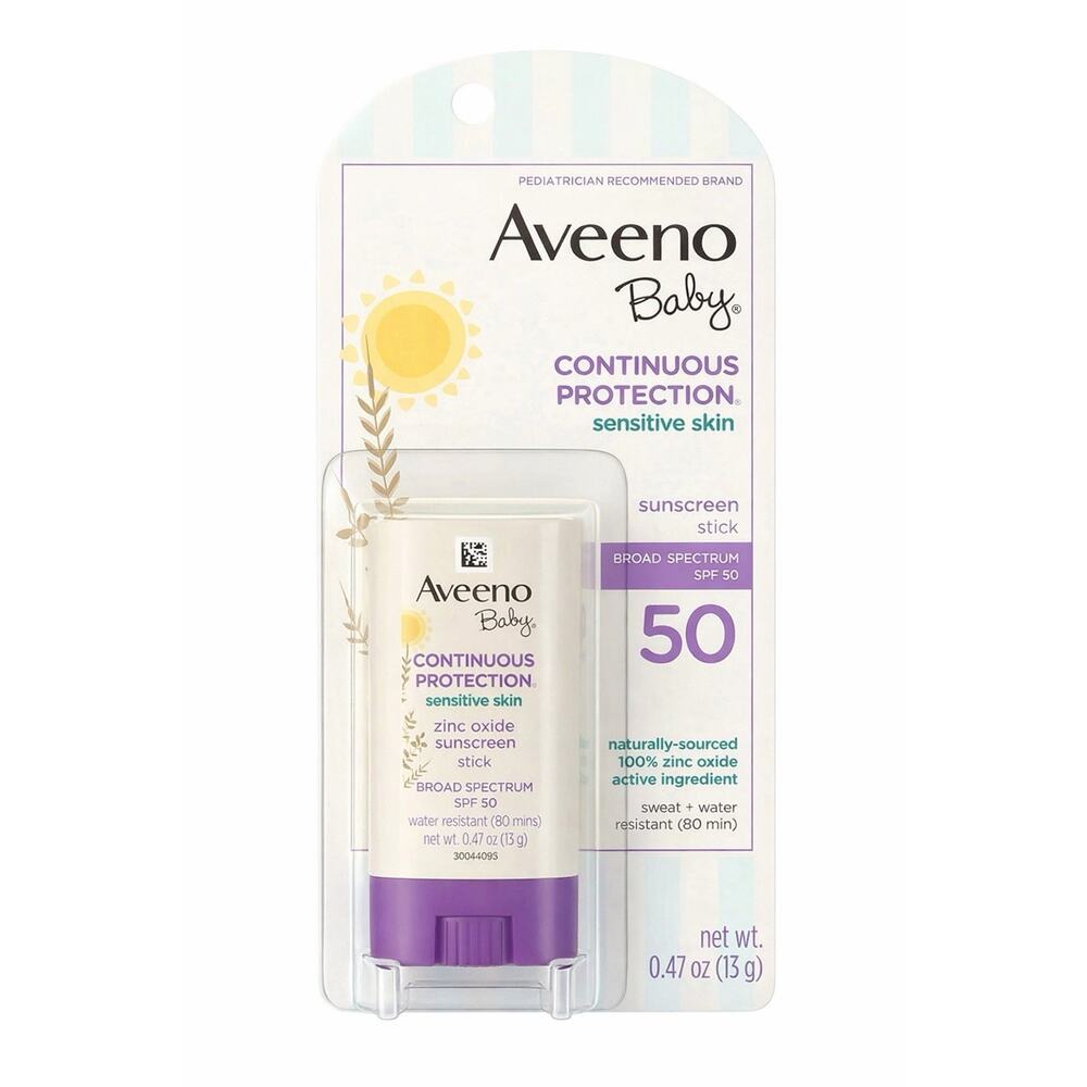 Aveeno Baby/Kids Broad Spectrum SPF 50 Sunscreen Stick Zinc Oxide Delicate Skin